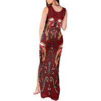 Oxblood Bird of Batik Papua Tank Maxi Dress Exotic Natural Wealth of Papua - Polynesian Pride