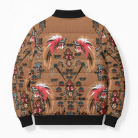 Terracotta Bird of Batik Papua Bomber Puffer Jacket Exotic Natural Wealth of Papua - Polynesian Pride