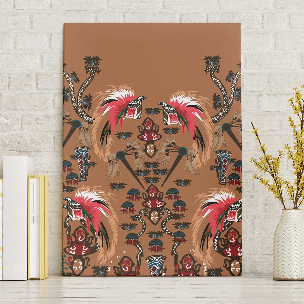 Terracotta Bird of Batik Papua Canvas Wall Art Exotic Natural Wealth of Papua - Polynesian Pride