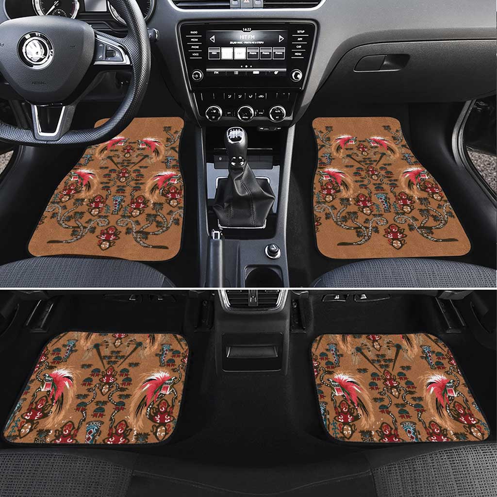 Terracotta Bird of Batik Papua Car Mats Exotic Natural Wealth of Papua - Polynesian Pride