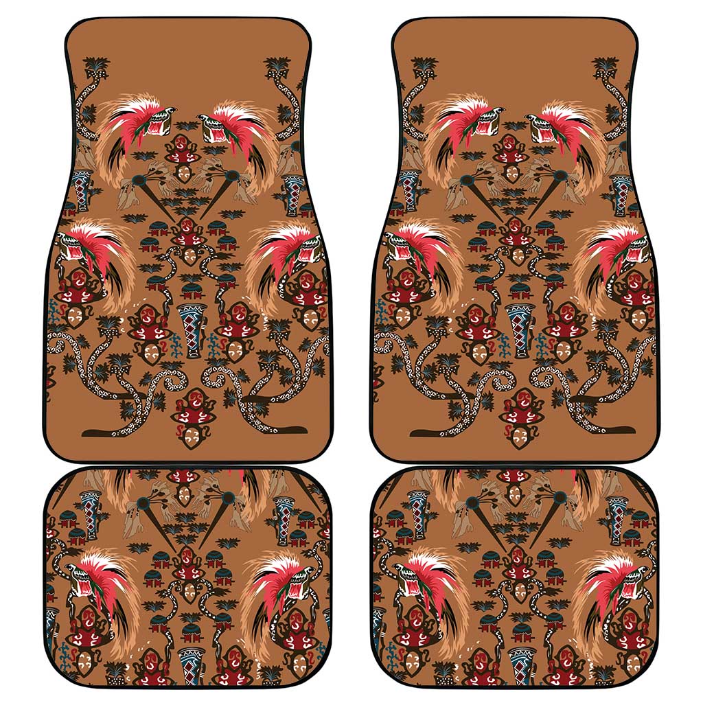 Terracotta Bird of Batik Papua Car Mats Exotic Natural Wealth of Papua - Polynesian Pride