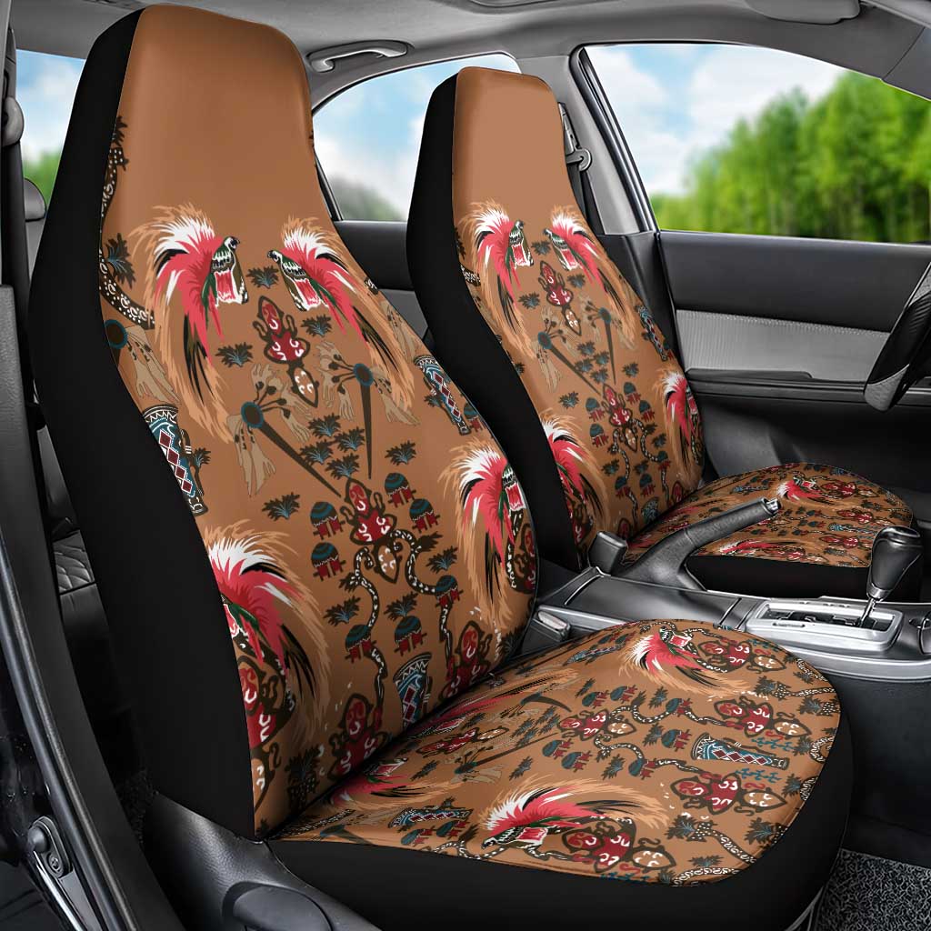 Terracotta Bird of Batik Papua Car Seat Cover Exotic Natural Wealth of Papua - Polynesian Pride