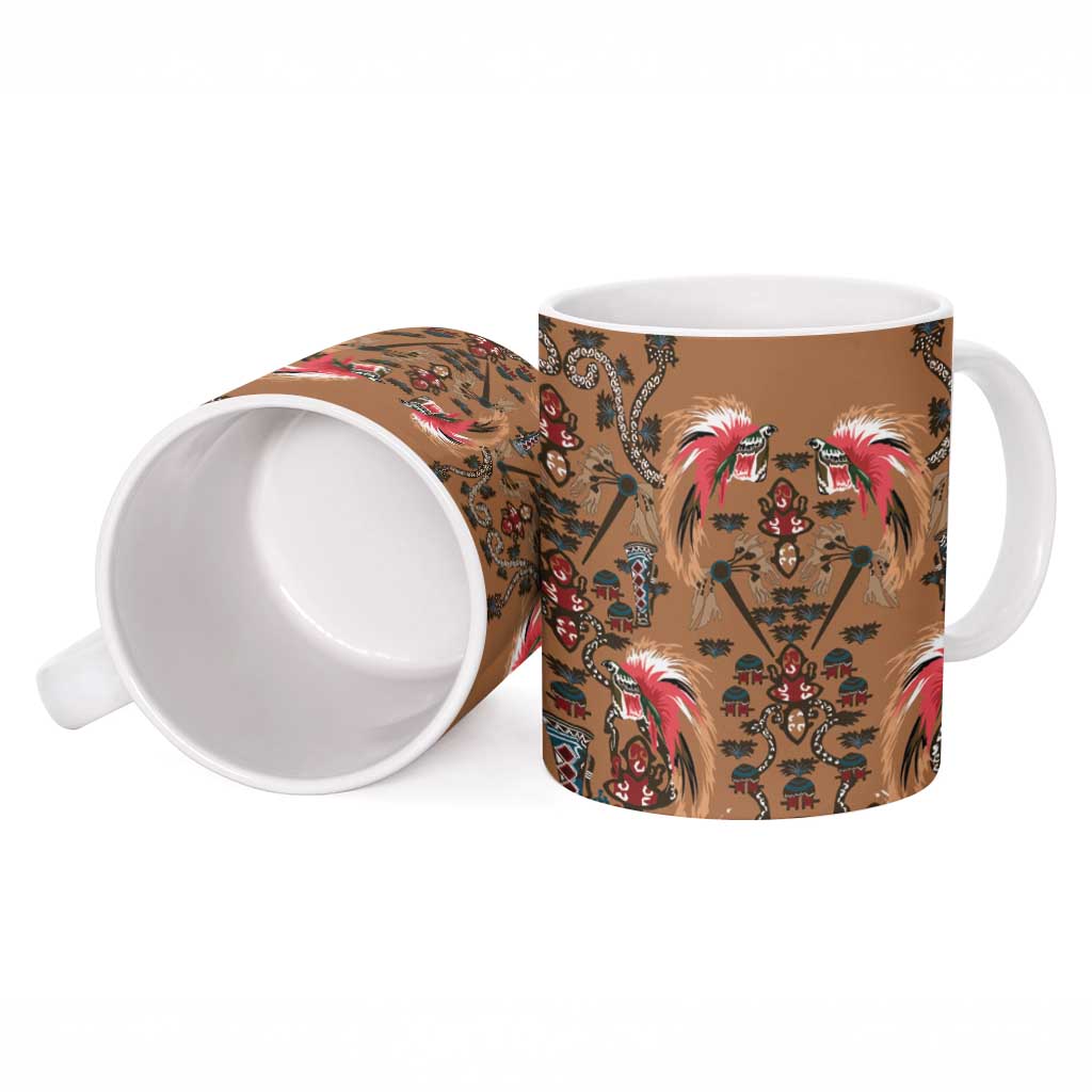 Terracotta Bird of Batik Papua Ceramic Mug Exotic Natural Wealth of Papua - Polynesian Pride