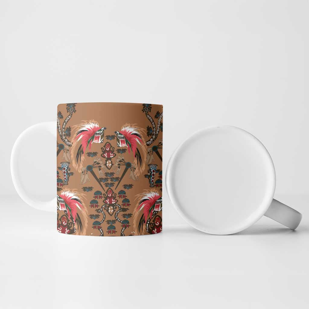 Terracotta Bird of Batik Papua Ceramic Mug Exotic Natural Wealth of Papua - Polynesian Pride