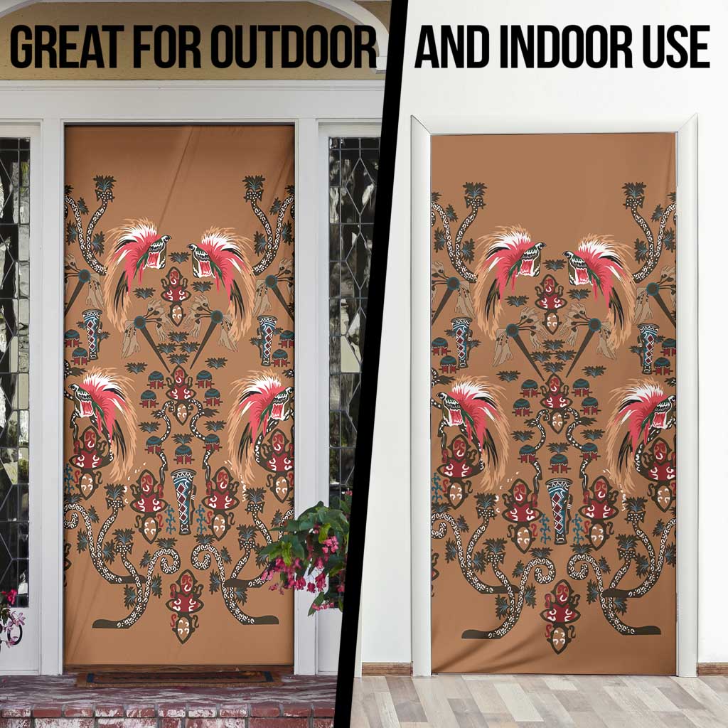 Terracotta Bird of Batik Papua Door Cover Exotic Natural Wealth of Papua - Polynesian Pride