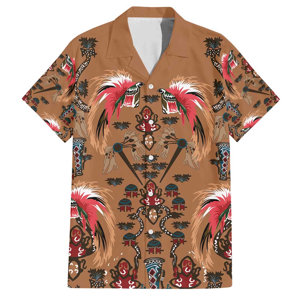 Terracotta Bird of Batik Papua Family Matching Off Shoulder Maxi Dress and Hawaiian Shirt Exotic Natural Wealth of Papua - Polynesian Pride