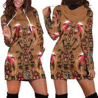 Terracotta Bird of Batik Papua Hoodie Dress Exotic Natural Wealth of Papua - Polynesian Pride