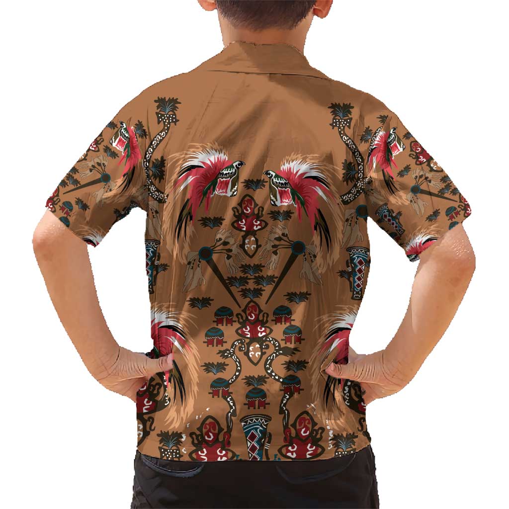 Terracotta Bird of Batik Papua Kid Hawaiian Shirt Exotic Natural Wealth of Papua - Polynesian Pride