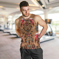 Terracotta Bird of Batik Papua Men Tank Top Exotic Natural Wealth of Papua - Polynesian Pride