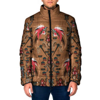 Terracotta Bird of Batik Papua Padded Jacket Exotic Natural Wealth of Papua - Polynesian Pride