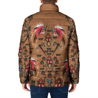 Terracotta Bird of Batik Papua Padded Jacket Exotic Natural Wealth of Papua - Polynesian Pride