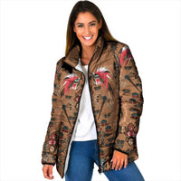 Terracotta Bird of Batik Papua Padded Jacket Exotic Natural Wealth of Papua - Polynesian Pride
