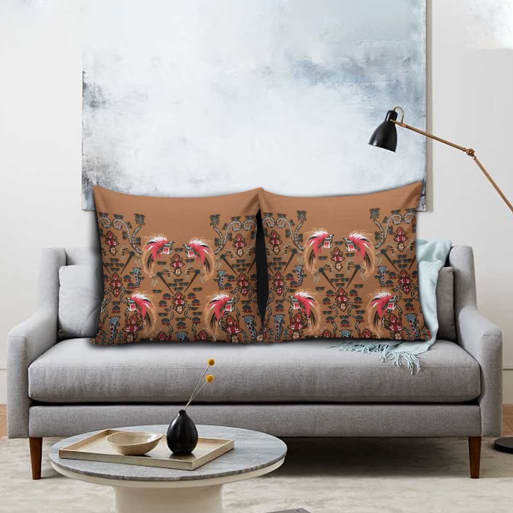 Terracotta Bird of Batik Papua Pillow Cover Exotic Natural Wealth of Papua - Polynesian Pride