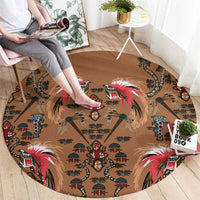 Terracotta Bird of Batik Papua Round Carpet Exotic Natural Wealth of Papua - Polynesian Pride