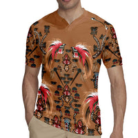 Terracotta Bird of Batik Papua Rugby Jersey Exotic Natural Wealth of Papua - Polynesian Pride