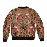 Terracotta Bird of Batik Papua Sleeve Zip Bomber Jacket Exotic Natural Wealth of Papua - Polynesian Pride