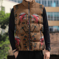 Terracotta Bird of Batik Papua Sleeveless Puffer Jacket Exotic Natural Wealth of Papua - Polynesian Pride