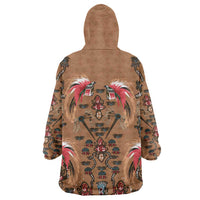 Terracotta Bird of Batik Papua Wearable Blanket Hoodie Exotic Natural Wealth of Papua - Polynesian Pride