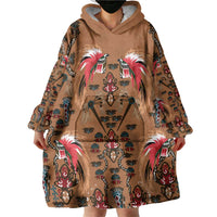 Terracotta Bird of Batik Papua Wearable Blanket Hoodie Exotic Natural Wealth of Papua - Polynesian Pride