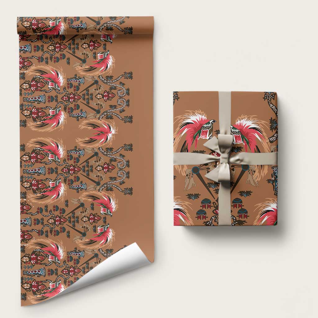 Terracotta Bird of Batik Papua Wrapping Paper Exotic Natural Wealth of Papua - Polynesian Pride