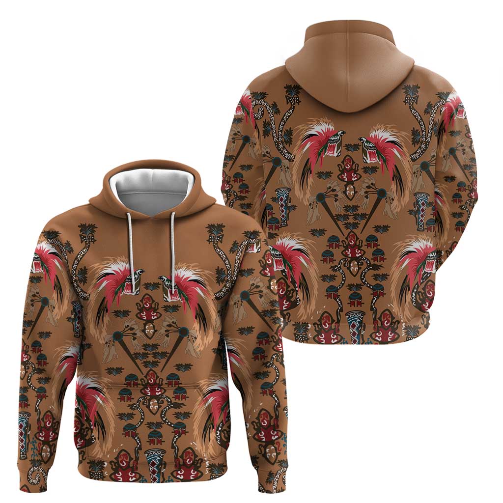Terracotta Bird of Batik Papua Zip Hoodie Exotic Natural Wealth of Papua - Polynesian Pride