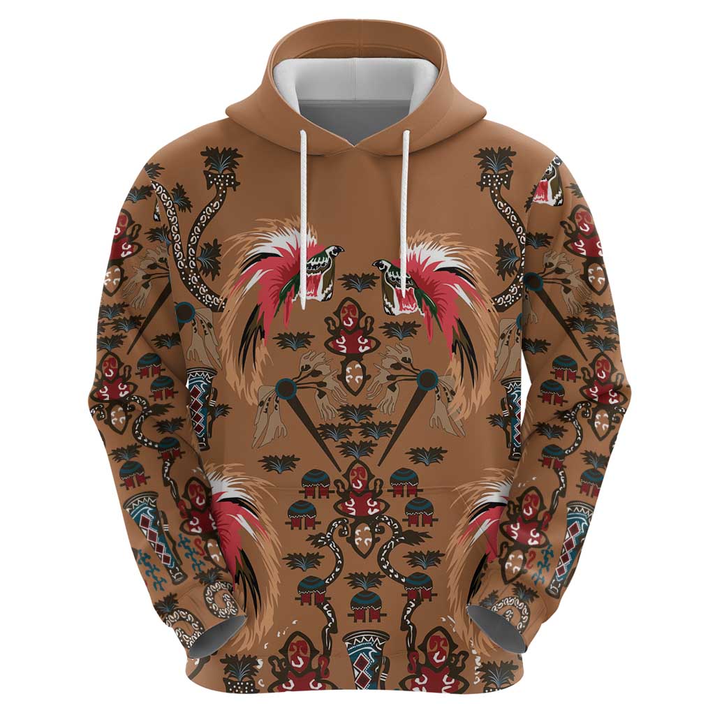 Terracotta Bird of Batik Papua Zip Hoodie Exotic Natural Wealth of Papua - Polynesian Pride