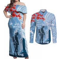 FSM Verterans Day Couples Matching Off Shoulder Maxi Dress and Long Sleeve Button Shirt Their Lives Your Freedom