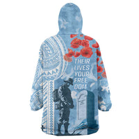 FSM Verterans Day Wearable Blanket Hoodie Their Lives Your Freedom