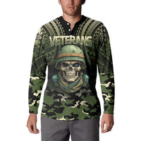 Veterans Day Button Sweatshirt War Never Leaves A Veteran Proud Military