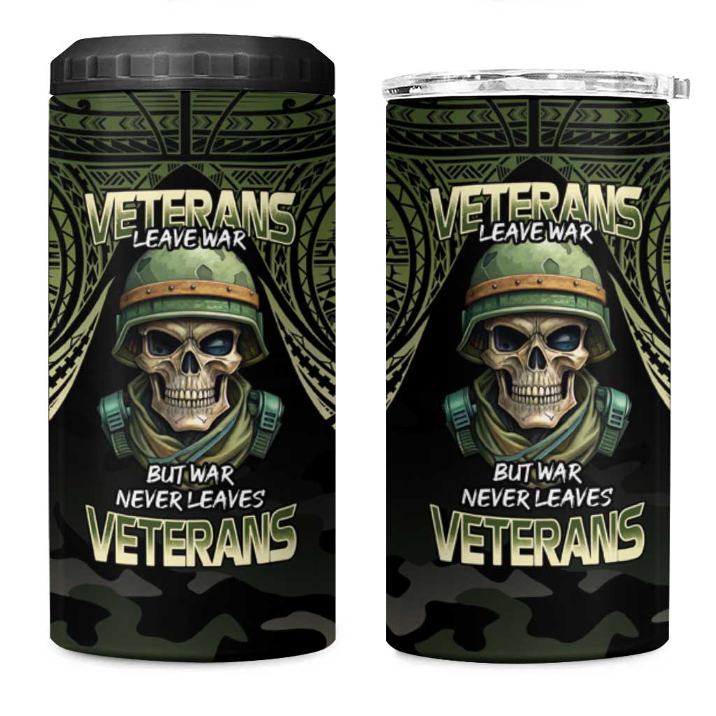 Veterans Day 4 in 1 Can Cooler Tumbler War Never Leaves A Veteran Proud Military