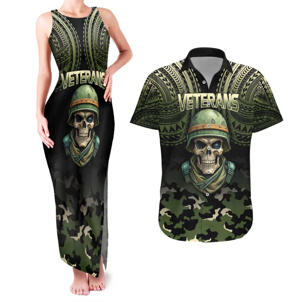Veterans Day Couples Matching Tank Maxi Dress and Hawaiian Shirt War Never Leaves A Veteran Proud Military