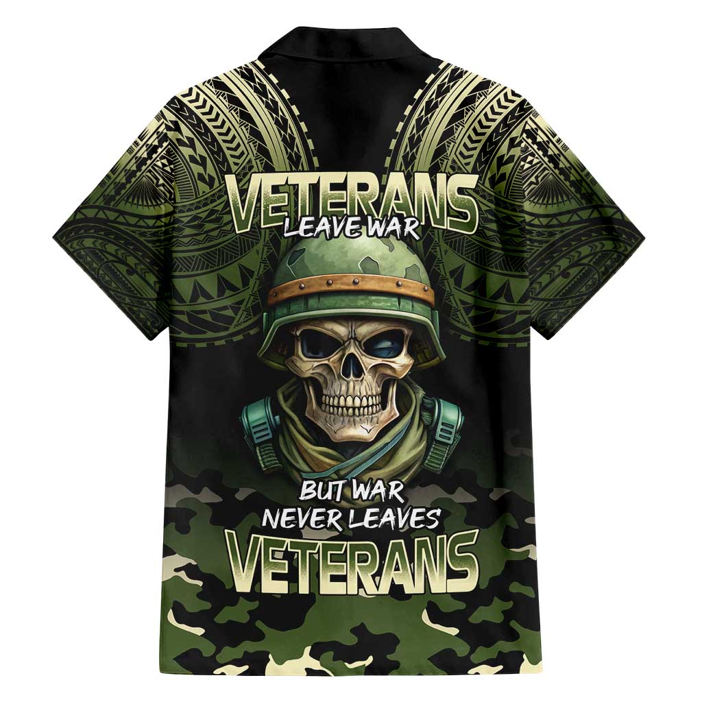 Veterans Day Family Matching Puletasi and Hawaiian Shirt War Never Leaves A Veteran Proud Military