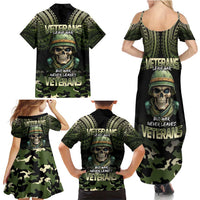 Veterans Day Family Matching Summer Maxi Dress and Hawaiian Shirt War Never Leaves A Veteran Proud Military LT9 - Polynesian Pride