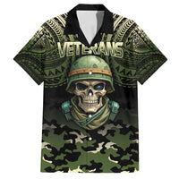 Veterans Day Family Matching Summer Maxi Dress and Hawaiian Shirt War Never Leaves A Veteran Proud Military LT9 Dad's Shirt - Short Sleeve Black - Polynesian Pride