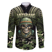 Veterans Day Family Matching Summer Maxi Dress and Hawaiian Shirt War Never Leaves A Veteran Proud Military LT9 Dad's Shirt - Long Sleeve Black - Polynesian Pride