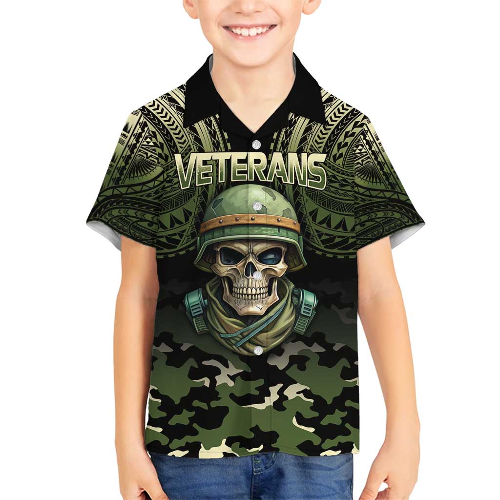 Veterans Day Family Matching Summer Maxi Dress and Hawaiian Shirt War Never Leaves A Veteran Proud Military LT9 Son's Shirt Black - Polynesian Pride