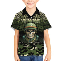 Veterans Day Family Matching Summer Maxi Dress and Hawaiian Shirt War Never Leaves A Veteran Proud Military LT9 Son's Shirt Black - Polynesian Pride
