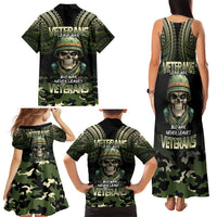 Veterans Day Family Matching Tank Maxi Dress and Hawaiian Shirt War Never Leaves A Veteran Proud Military