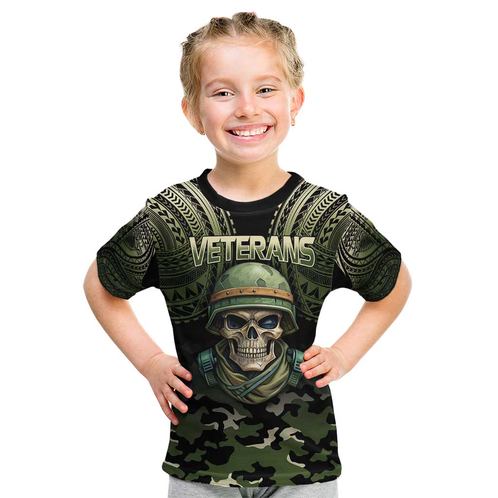 Veterans Day Kid T Shirt War Never Leaves A Veteran Proud Military LT9 Black - Polynesian Pride