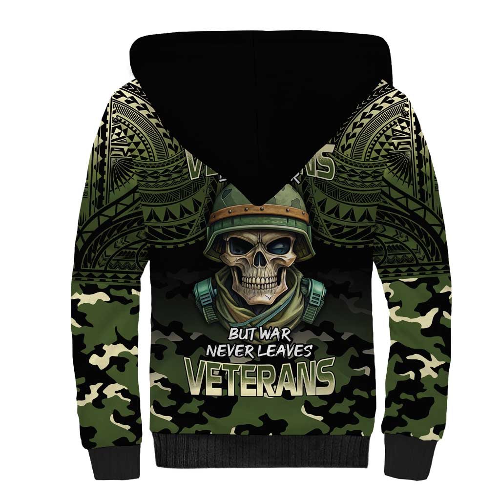 Veterans Day Sherpa Hoodie War Never Leaves A Veteran Proud Military