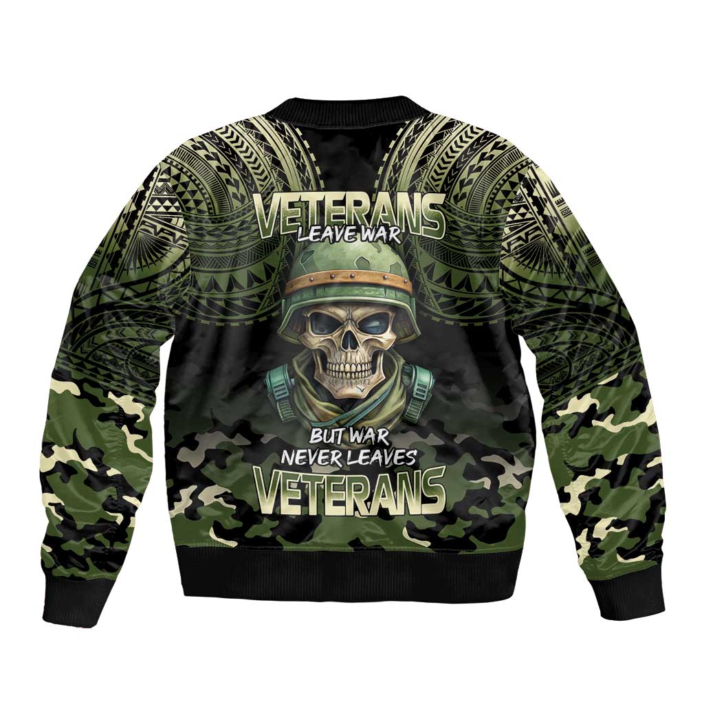 Veterans Day Sleeve Zip Bomber Jacket War Never Leaves A Veteran Proud Military