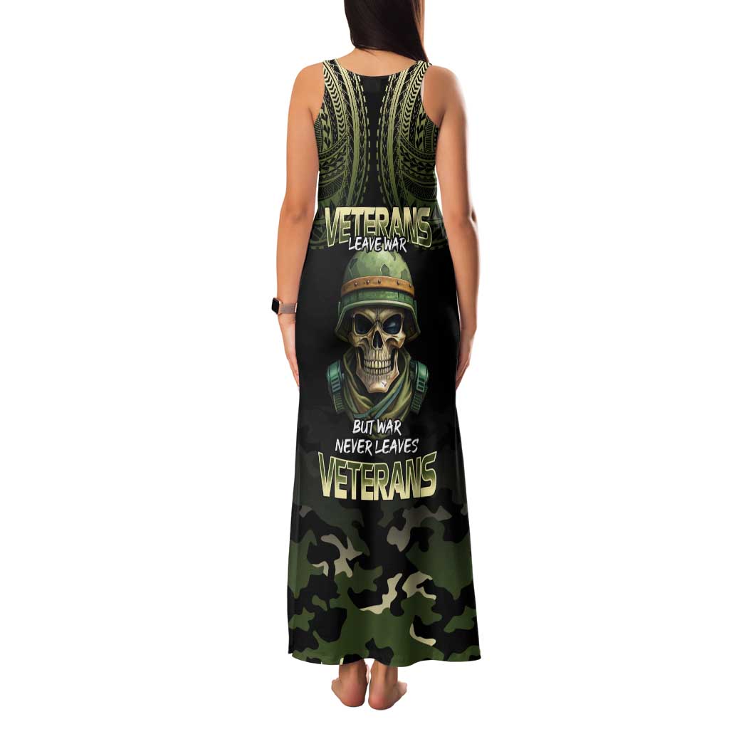 Veterans Day Tank Maxi Dress War Never Leaves A Veteran Proud Military