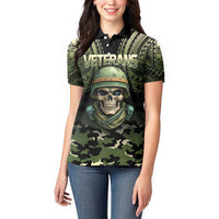 Veterans Day Women Polo Shirt War Never Leaves A Veteran Proud Military