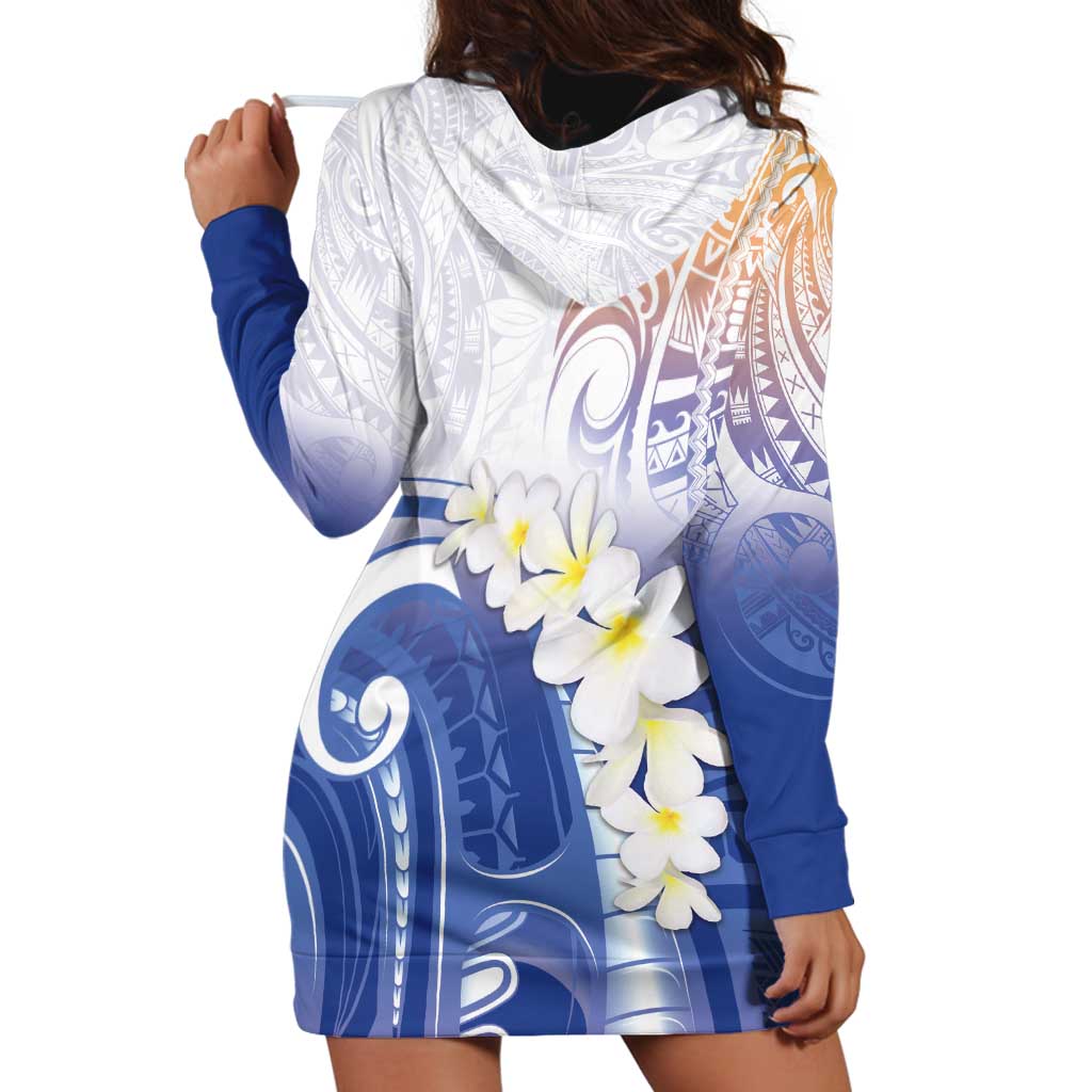 Marshall Islands Manit Day Hoodie Dress Plumeria and Polynesian Tribal