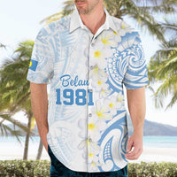 Palau 1981 Tribal Tattoo Hawaiian Shirt with Belau Plumeria Flowers