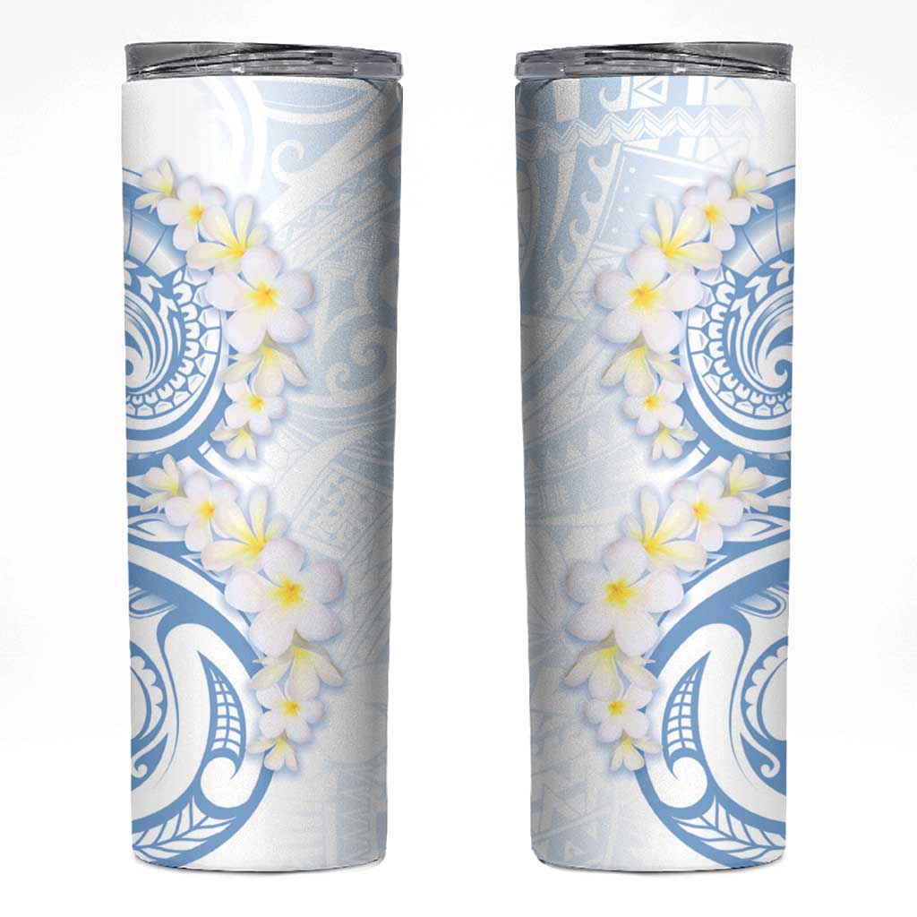 Palau 1981 Tribal Tattoo Skinny Tumbler with Belau Plumeria Flowers