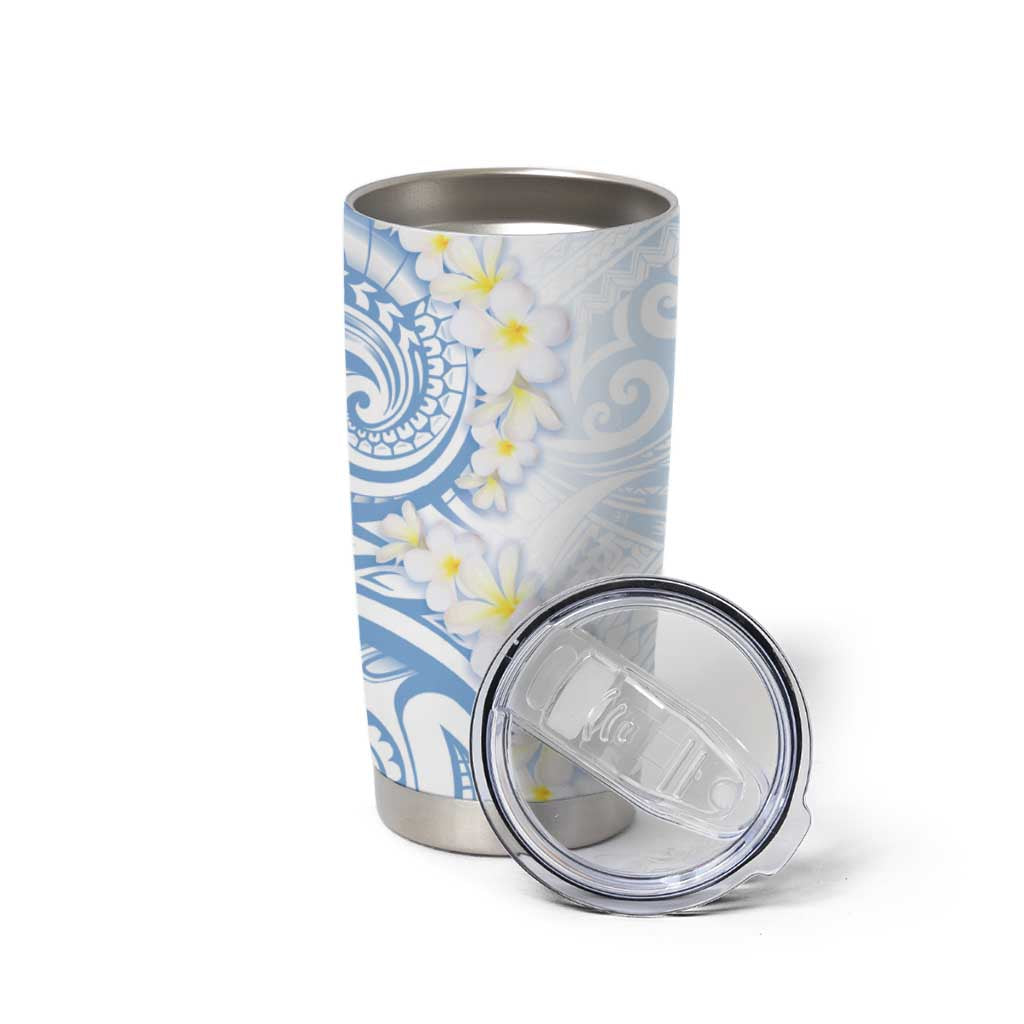 Palau 1981 Tribal Tattoo Tumbler Cup with Belau Plumeria Flowers