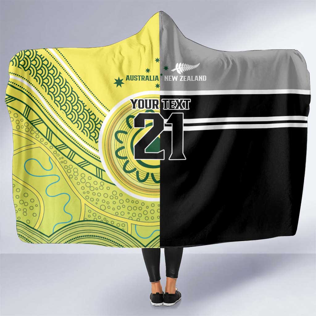 Custom Cricket AUNZ Spirit Hooded Blanket Aussie New Zealand Retro Edition - Polynesian Pride