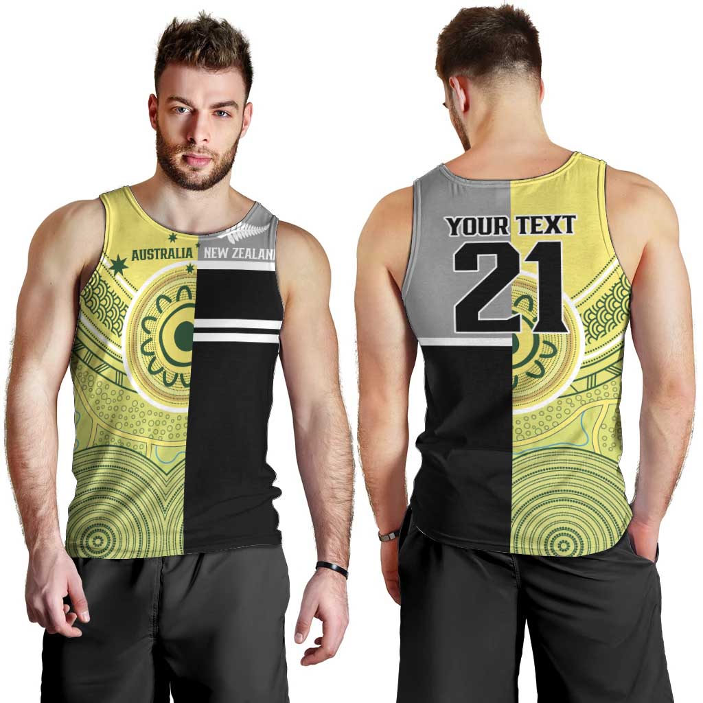 Custom Cricket AUNZ Spirit Men Tank Top Aussie New Zealand Retro Edition - Polynesian Pride