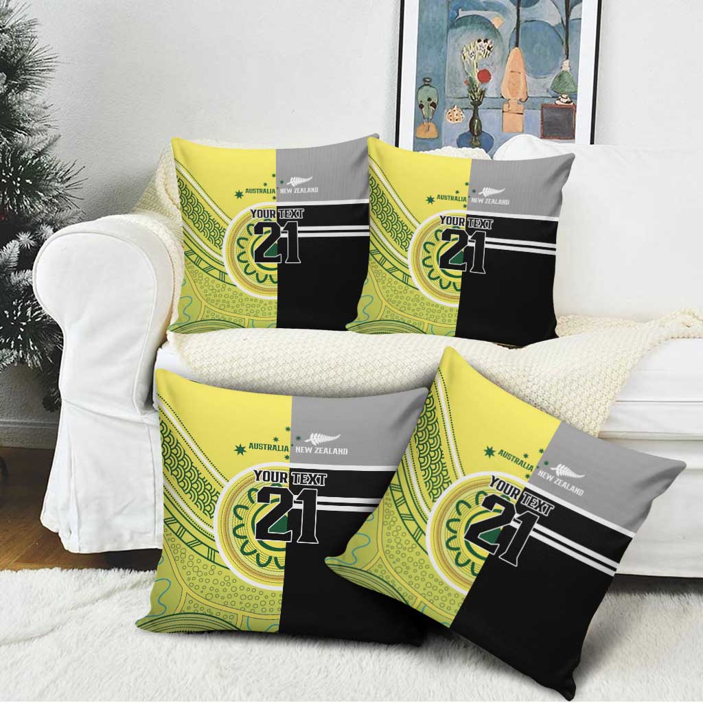 Custom Cricket AUNZ Spirit Pillow Cover Aussie New Zealand Retro Edition - Polynesian Pride